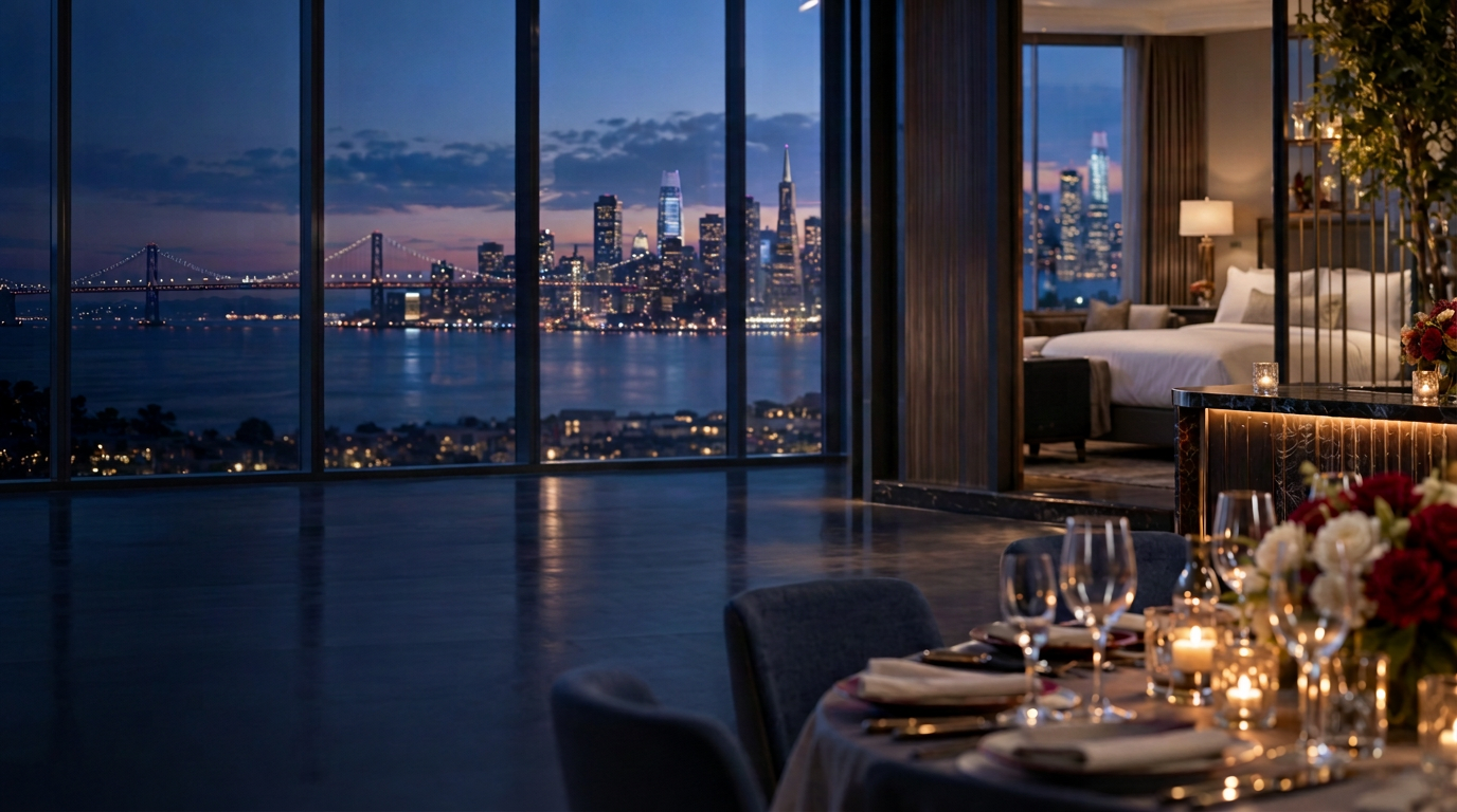 Bay Area hospitality venue overlooking the San Francisco skyline